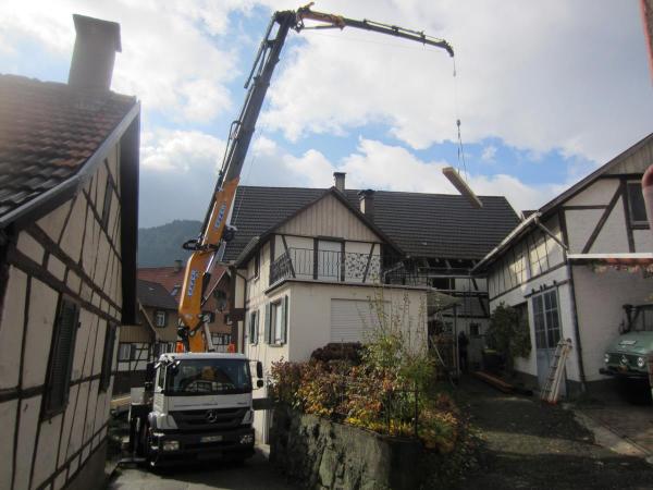 Kranarbeiten im Murgtal