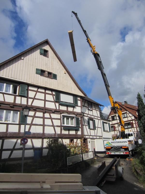 Kranarbeiten im Murgtal